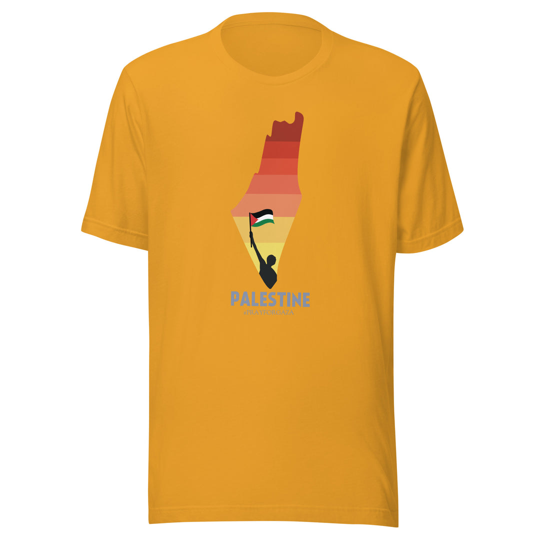 Women t-shirt - Palestine Map, T Shirt Mustard