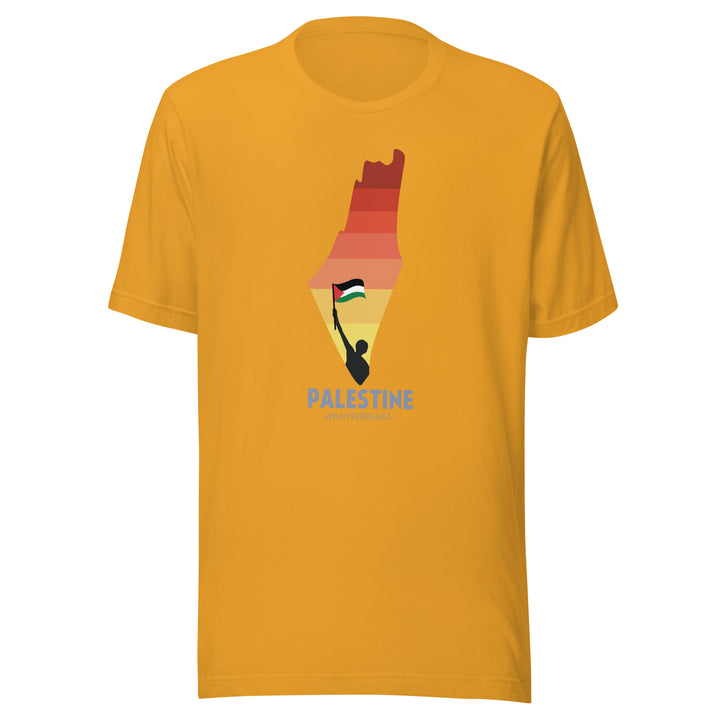 Women t-shirt - Palestine Map, T Shirt Mustard