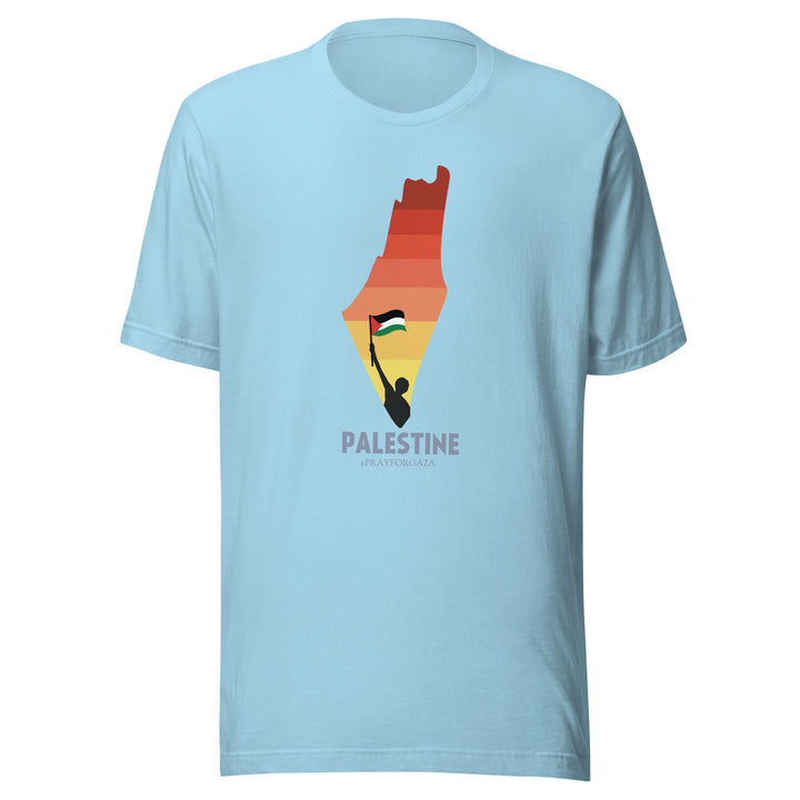 Women t-shirt - Palestine Map, T Shirt Ocean Blue