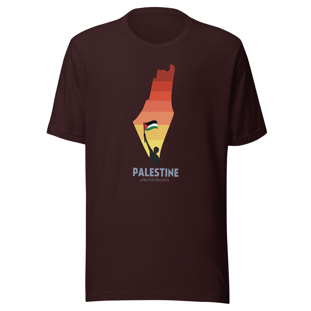 Women t-shirt - Palestine Map, T Shirt Oxblood Black