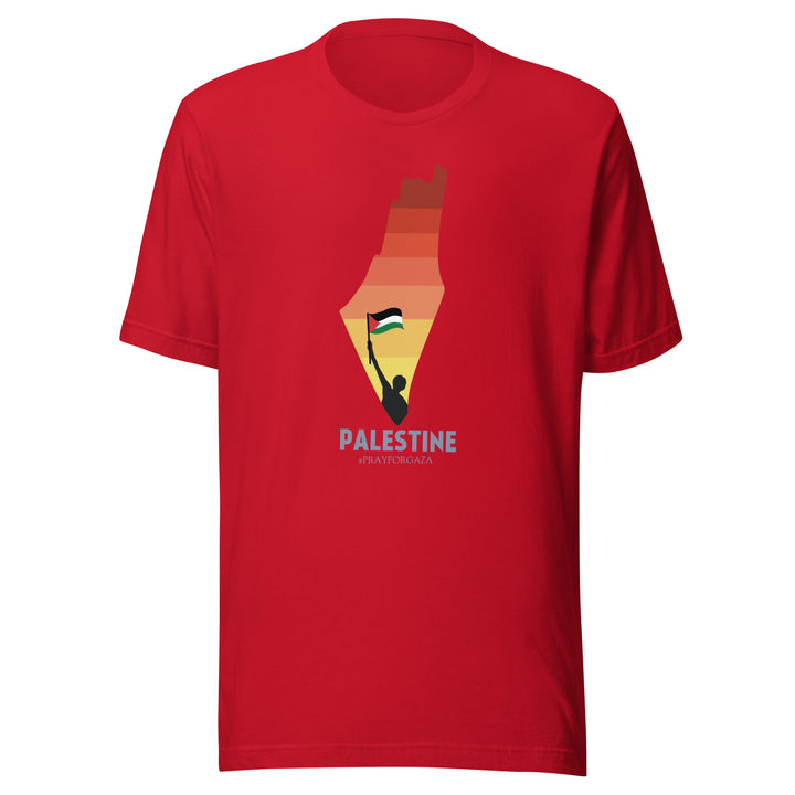 Women t-shirt - Palestine Map, T Shirt Red