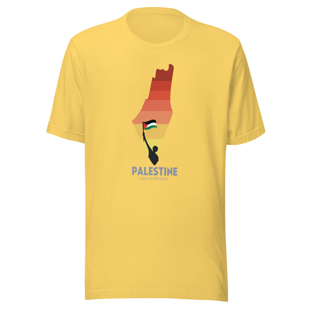 Women t-shirt - Palestine Map, T Shirt Yellow