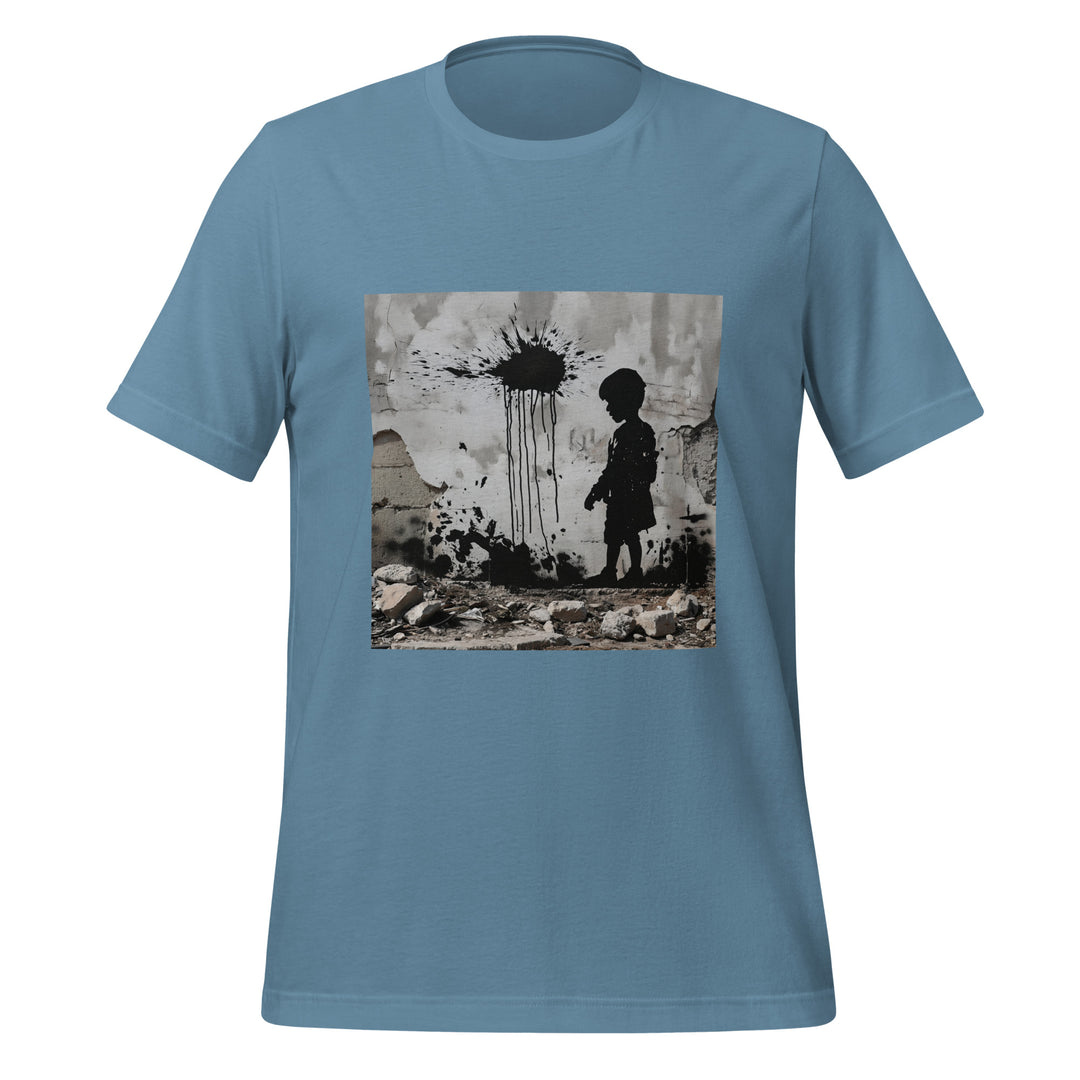 Women t-shirt - Palestine Wall, T Shirt Steel Blue