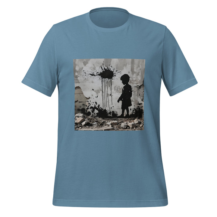 Women t-shirt - Palestine Wall, T Shirt Steel Blue