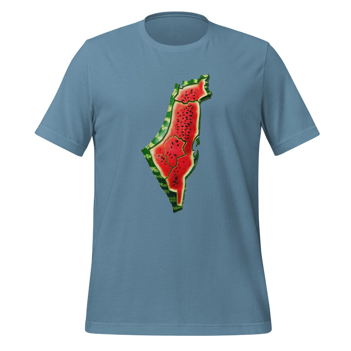 Women t-shirt - Palestine Watermelon, T Shirt Steel Blue
