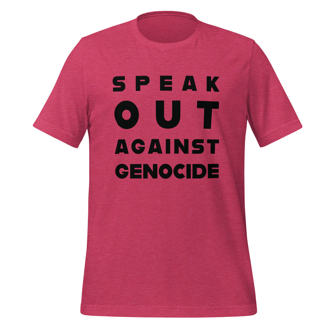 Women t-shirt - Speak out against genocide, T Shirt Heather Raspberry