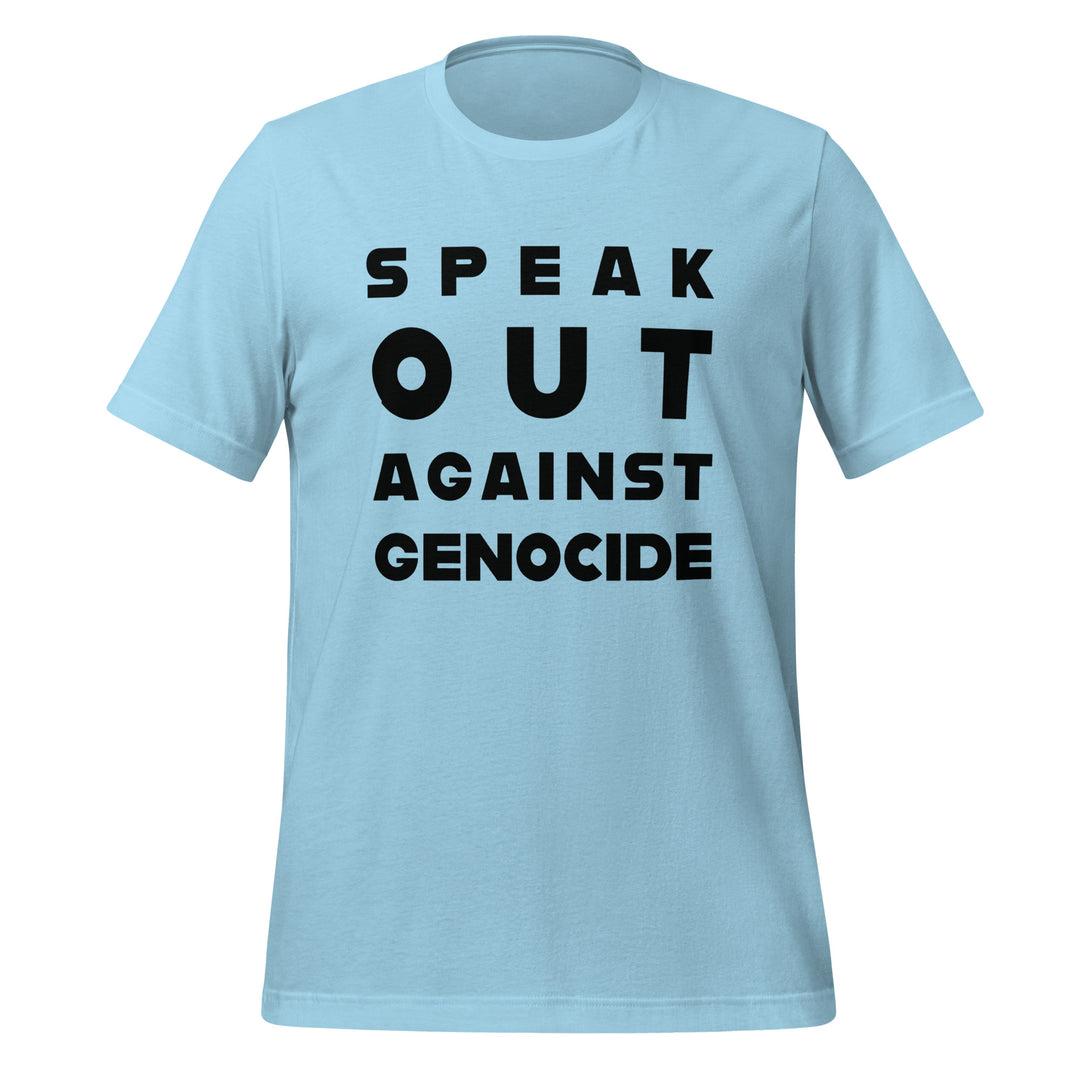 Women t-shirt - Speak out against genocide, T Shirt Ocean Blue