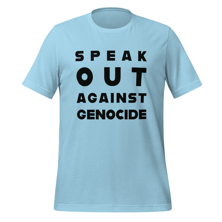 Women t-shirt - Speak out against genocide, T Shirt Ocean Blue