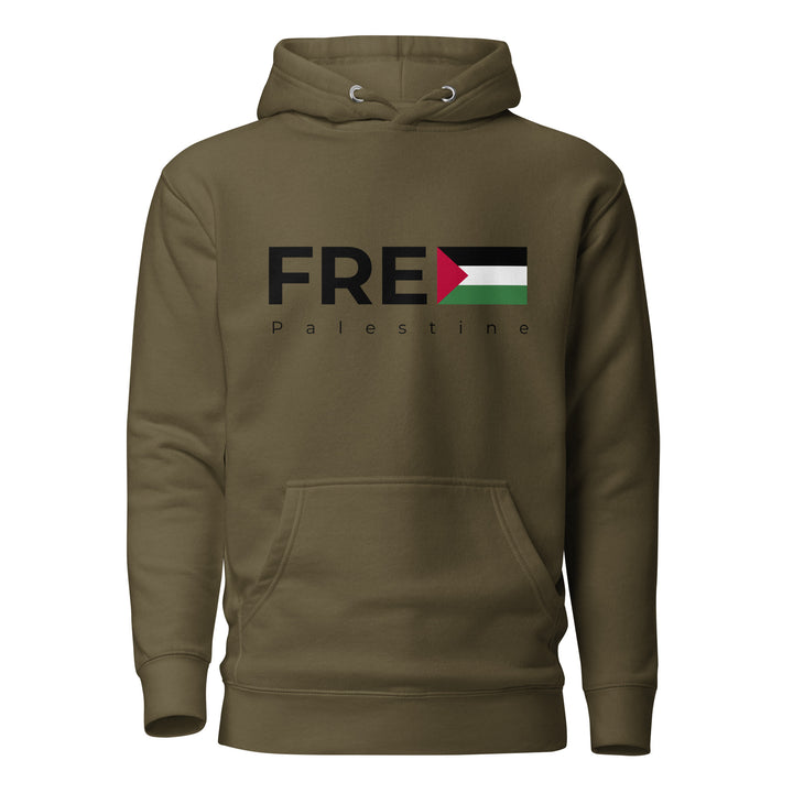 Women Hoodie - Free Palestine, Military Green