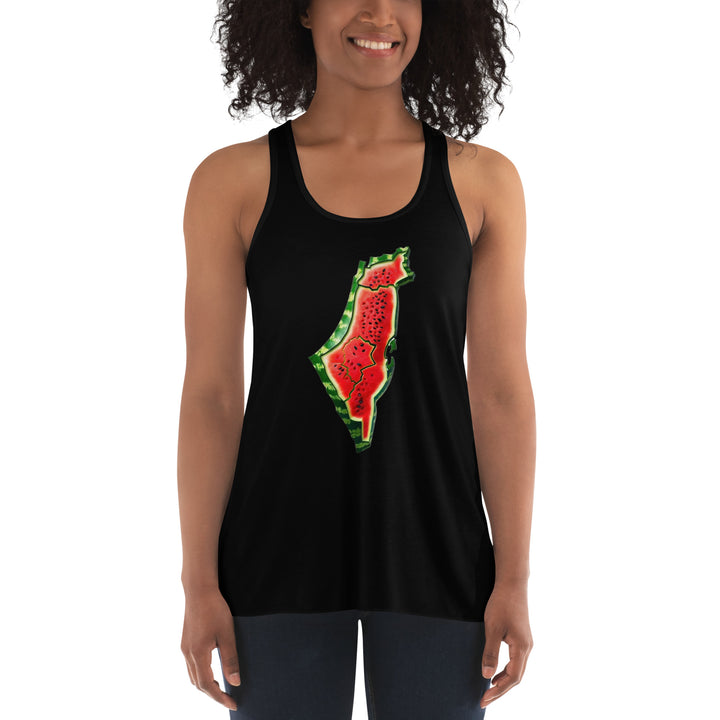 Women's Flowy Racerback Tank | Palestine Watermelon