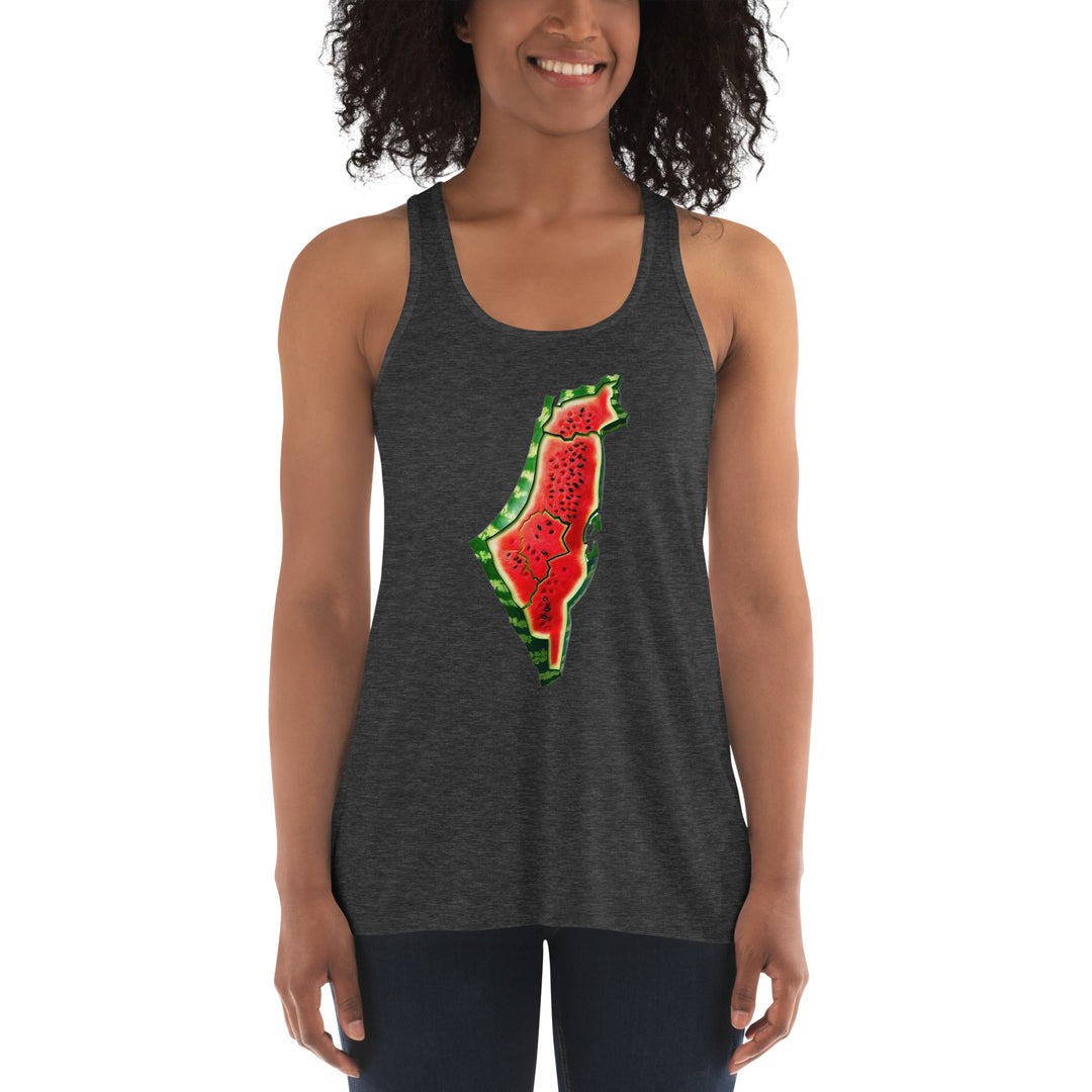 Women's Flowy Racerback Tank | Palestine Watermelon