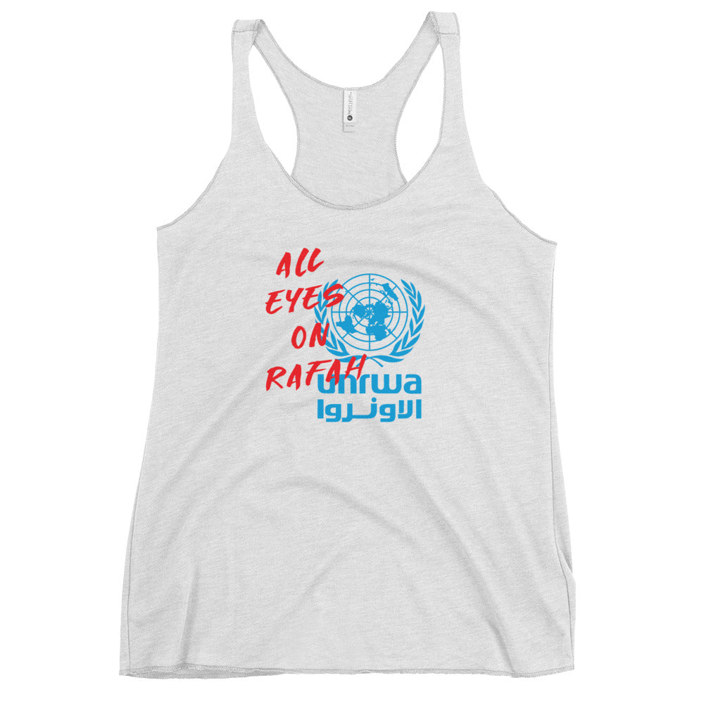 Women's Racerback Tank Next Level - All eyes on Rafah, Womens Racerback Tank Top Heather White