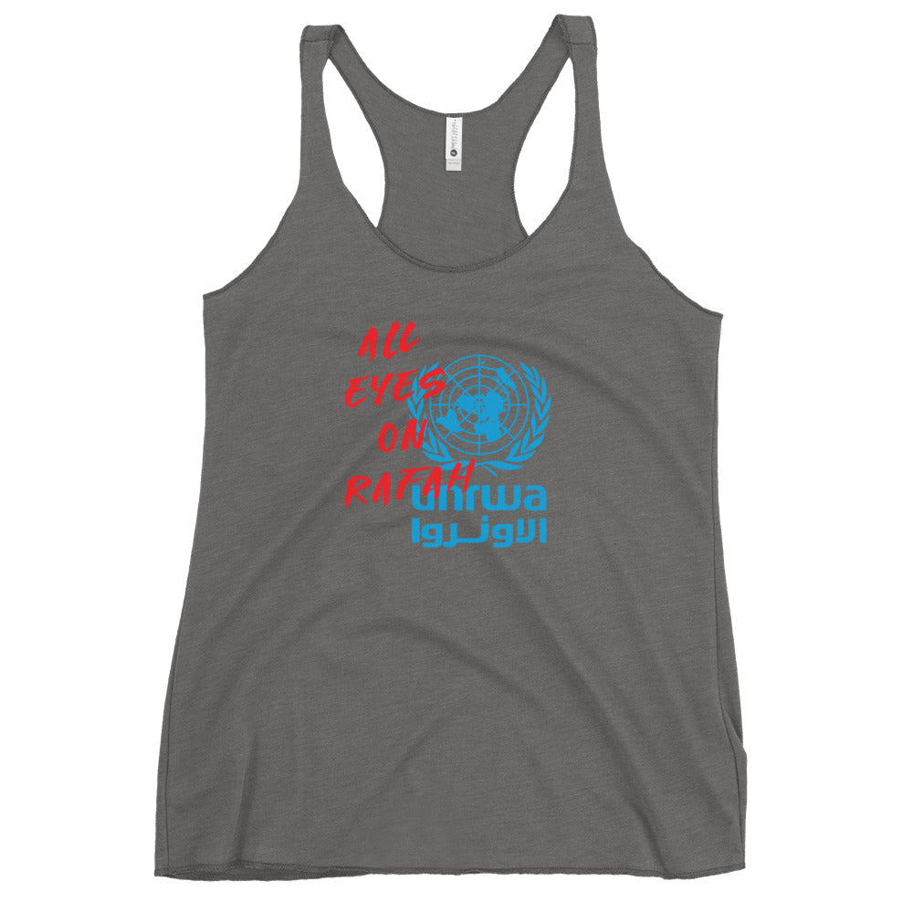 Women's Racerback Tank Next Level - All eyes on Rafah, Womens Racerback Tank Top Premium Heather