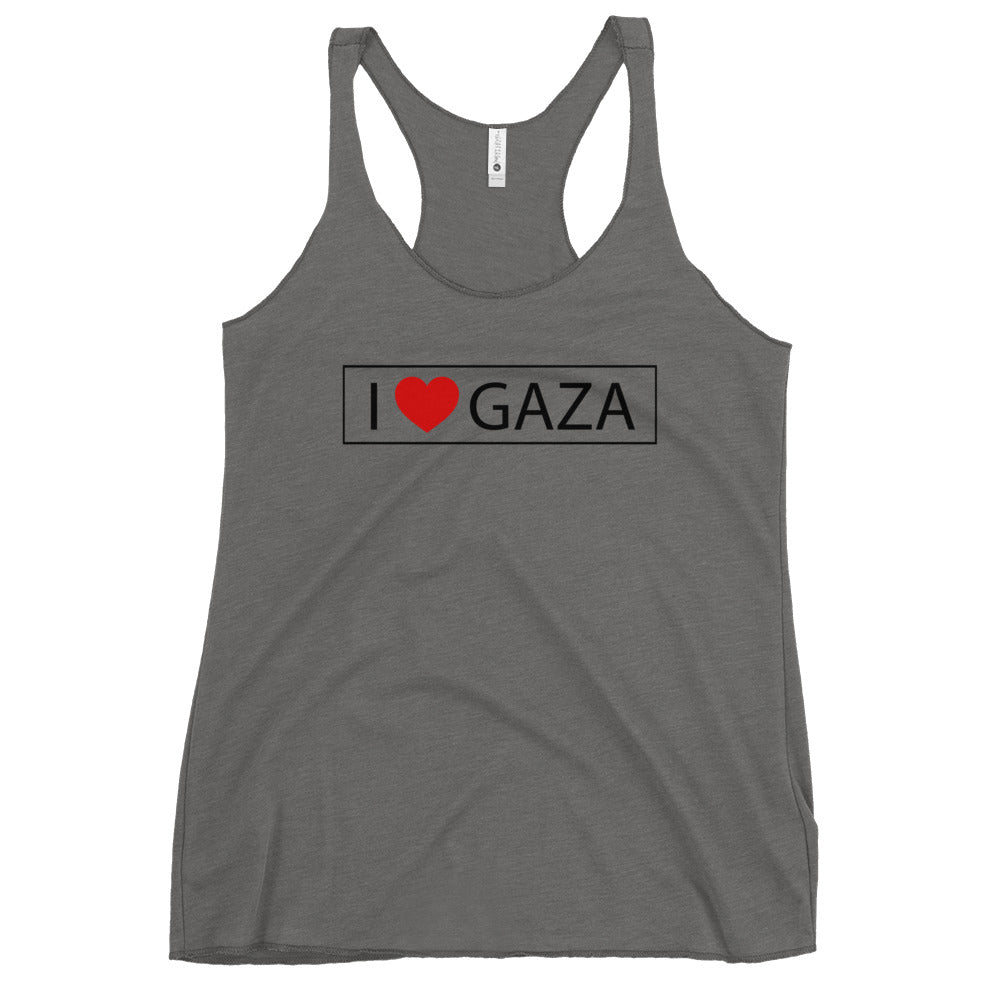 Women's Racerback Tank Next Level - I Love Gaza, Womens Racerback Tank Top Premium Heather
