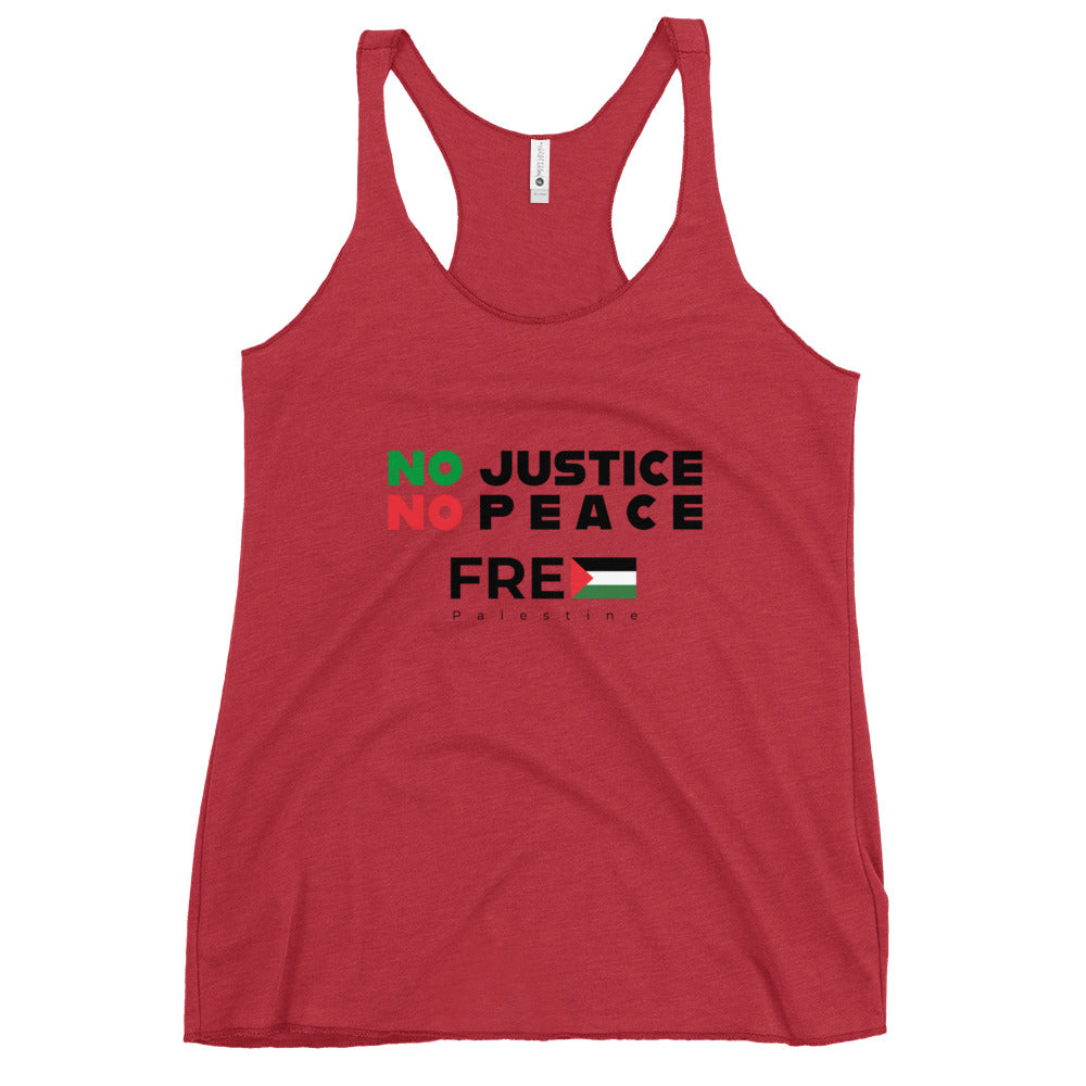 Women's Racerback Tank Next Level - No Justice No Peace, Womens Racerback Tank Top Vintage Red