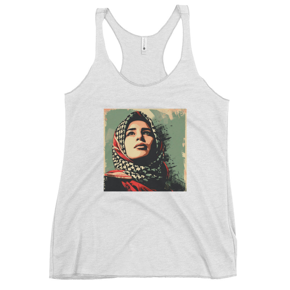 Women's Racerback Tank Next Level - Palestine Hope, Womens Racerback Tank Top Heather White