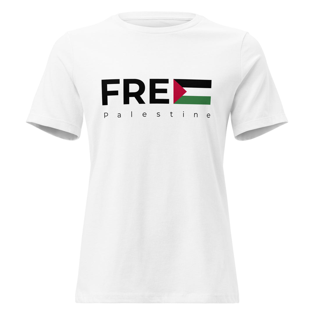 Women's Relaxed T-Shirt - Free Palestine, Womens Relaxed T Shirt White