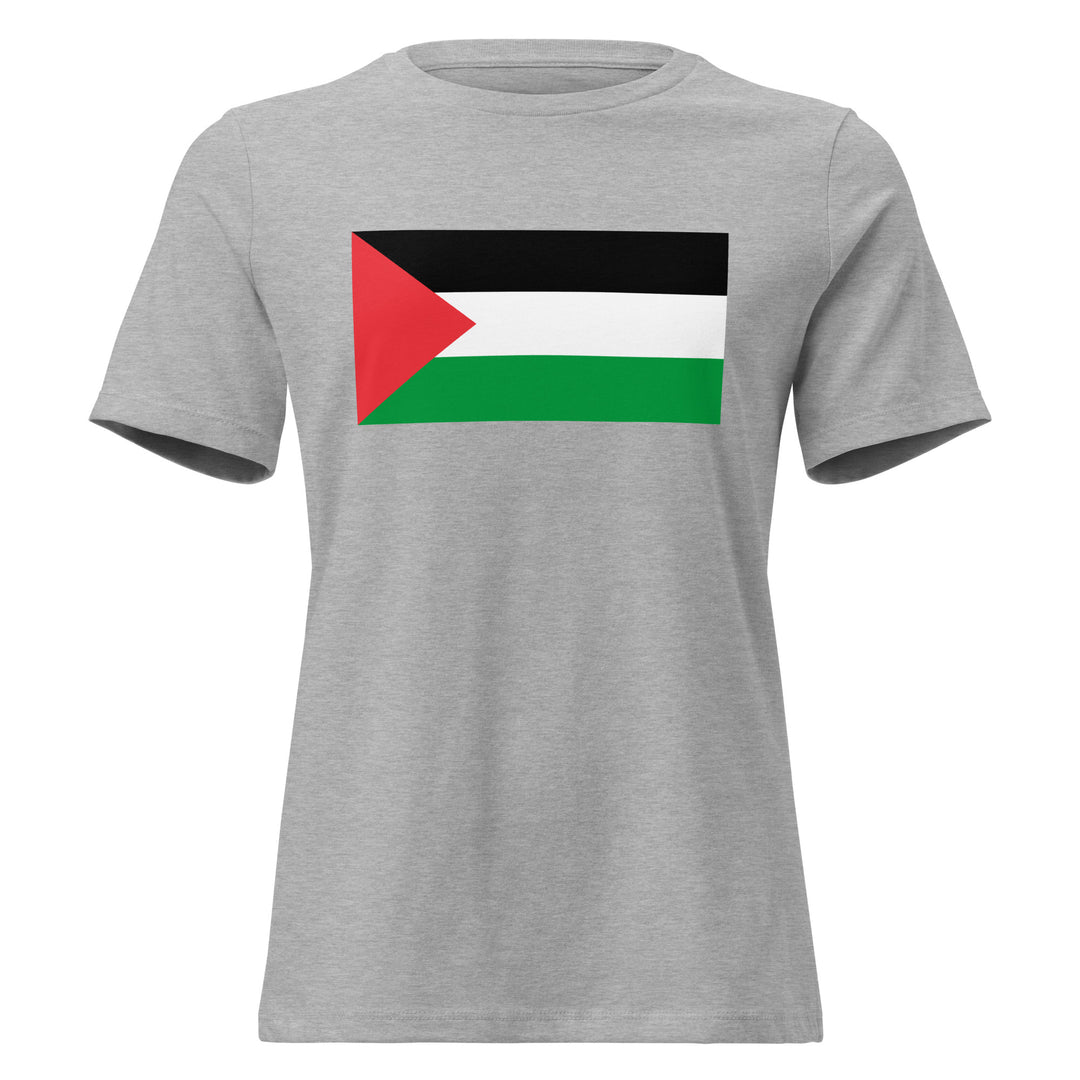 Women's Relaxed T-Shirt - Palestine Flag, Womens Relaxed T Shirt Athletic Heather