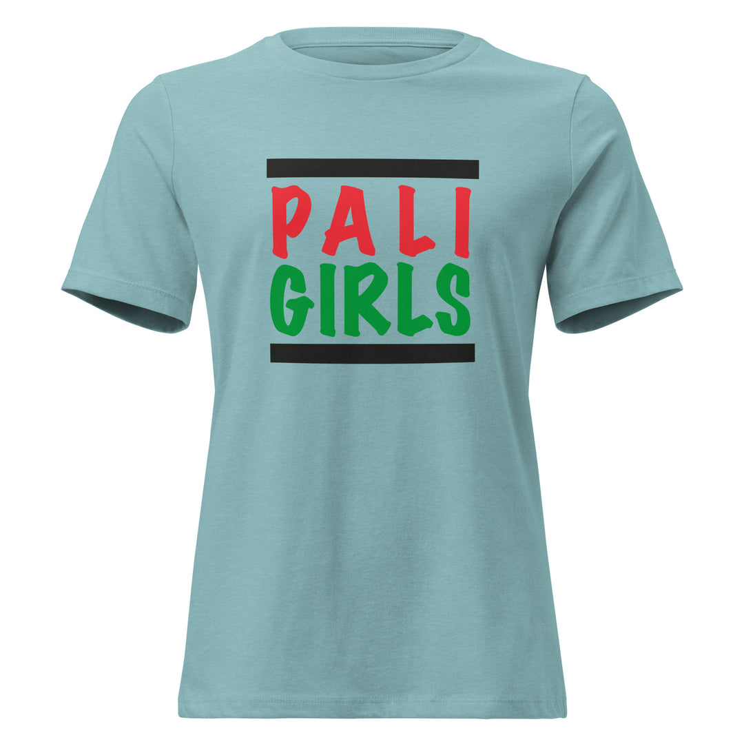 Women's Relaxed T-Shirt - Palestinian Girls, Womens Relaxed T Shirt Heather Blue Lagoon
