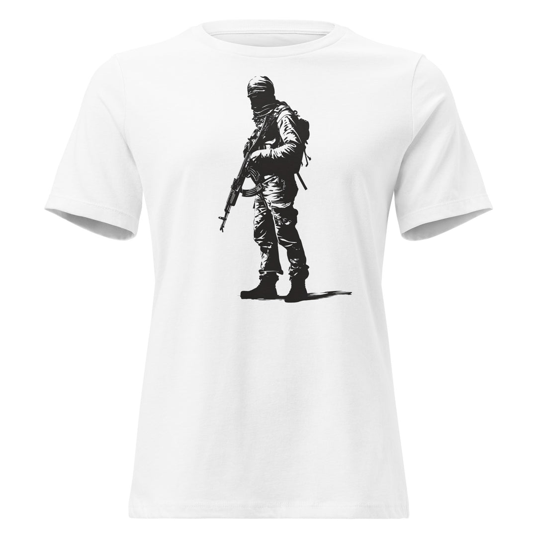 Women's Relaxed T-Shirt - The Fighter, Womens Relaxed T Shirt White