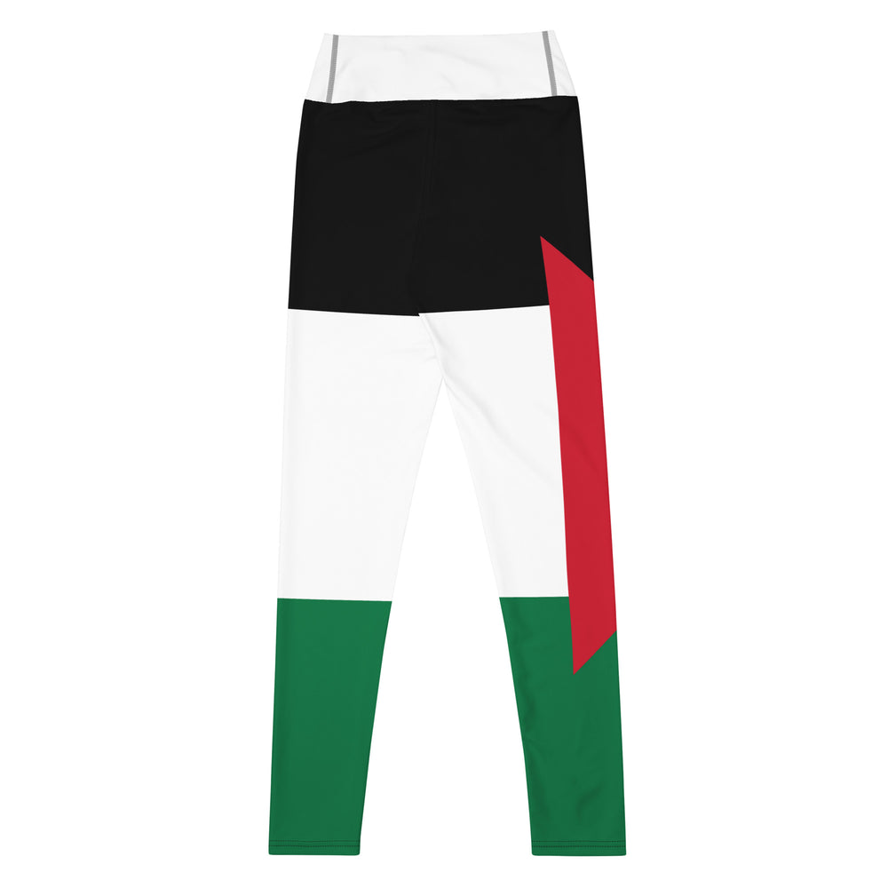Yoga Leggings - Palestine Flag, White