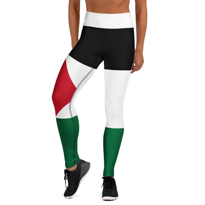 Yoga Leggings - Palestine Flag, White