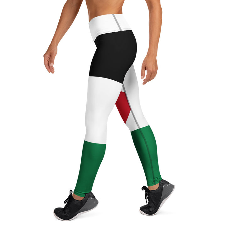 Yoga Leggings - Palestine Flag, White