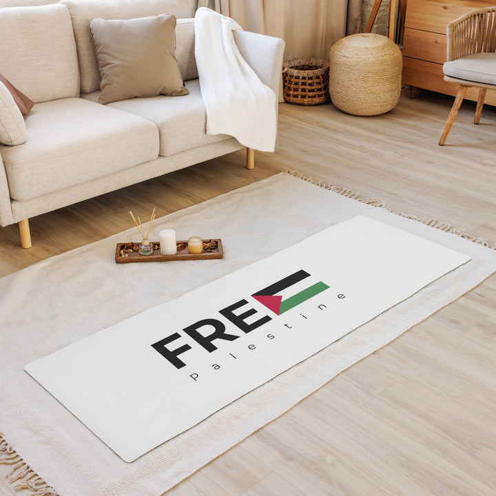 Yoga mat - Free Palestine, White