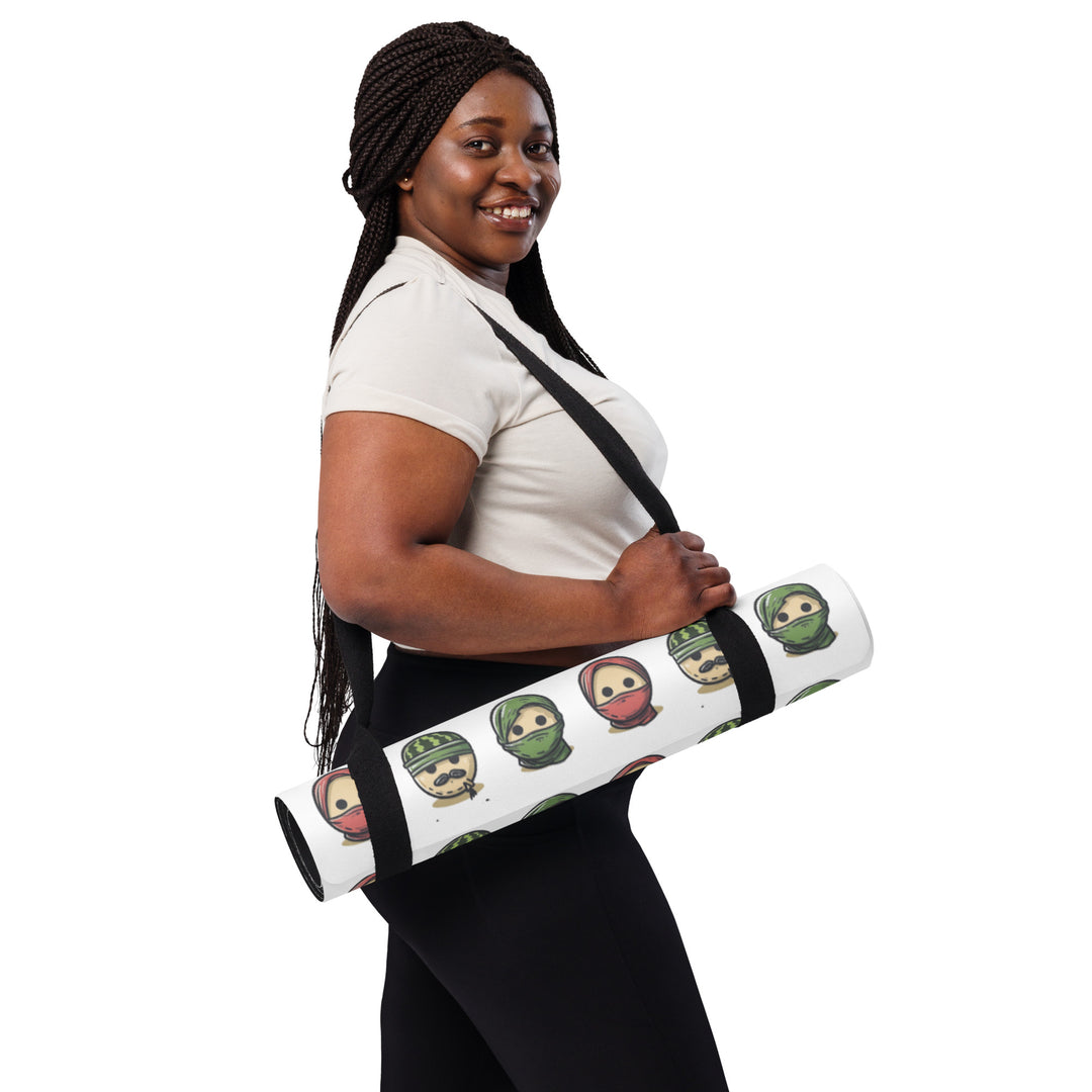 Yoga mat - Palestine Emoji, White