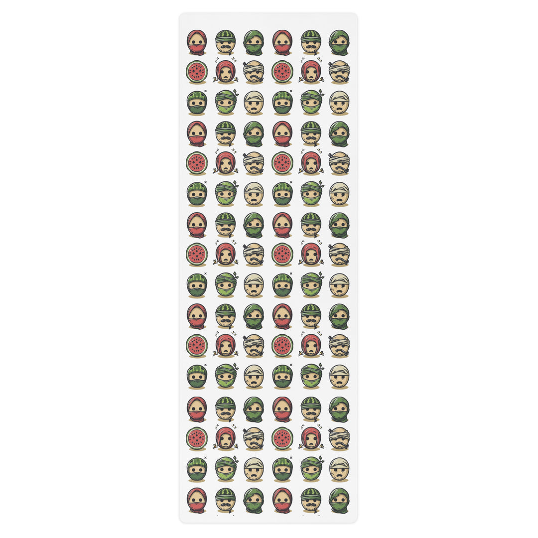 Yoga mat - Palestine Emoji, White