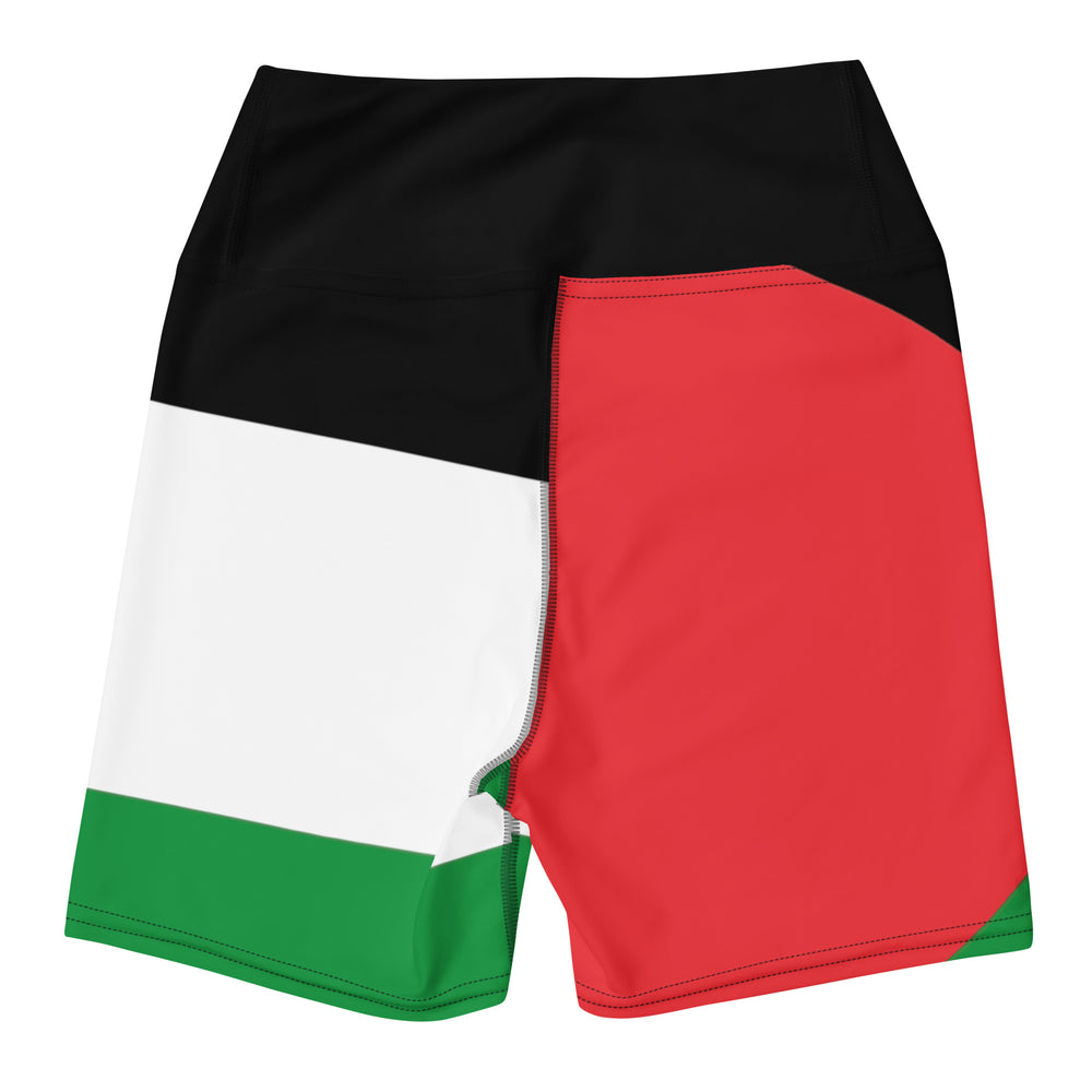 Yoga Shorts - Palestine Flag, White