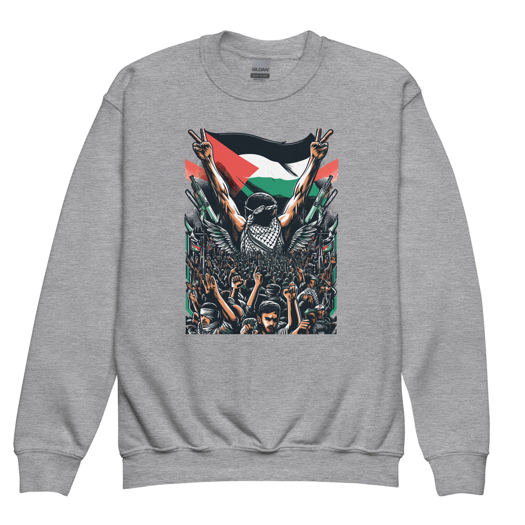 Youth crewneck sweatshirt | Art by Moh