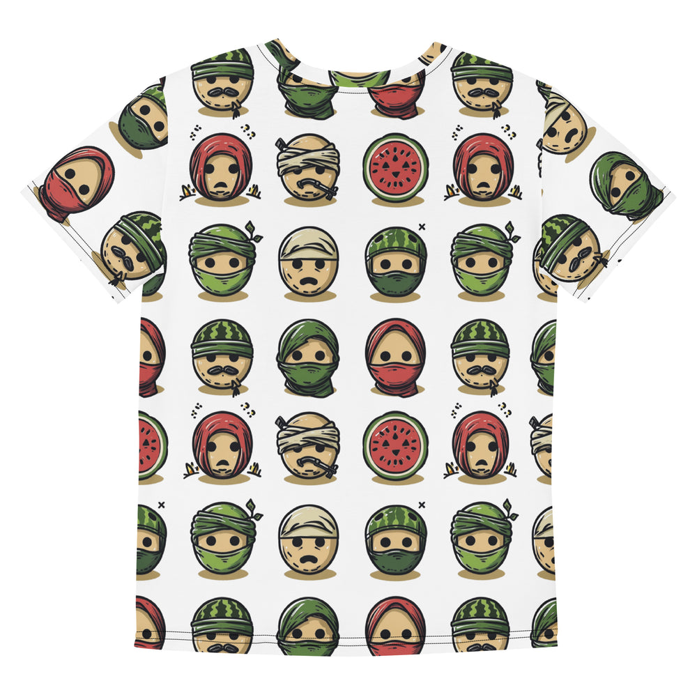 Youth crew neck t-shirt - Palestine Emoji, T Shirt White