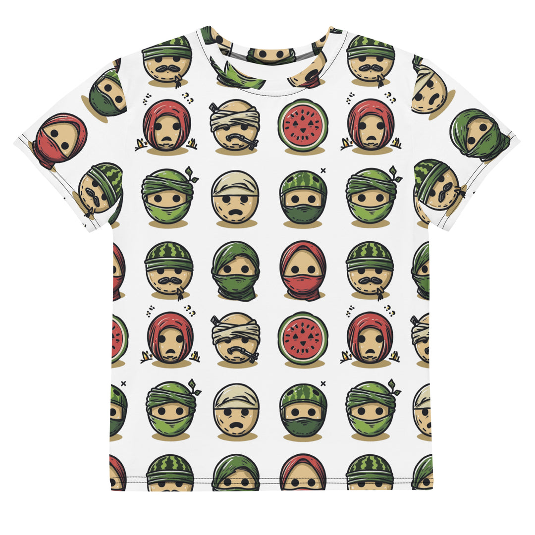 Youth crew neck t-shirt - Palestine Emoji, T Shirt White