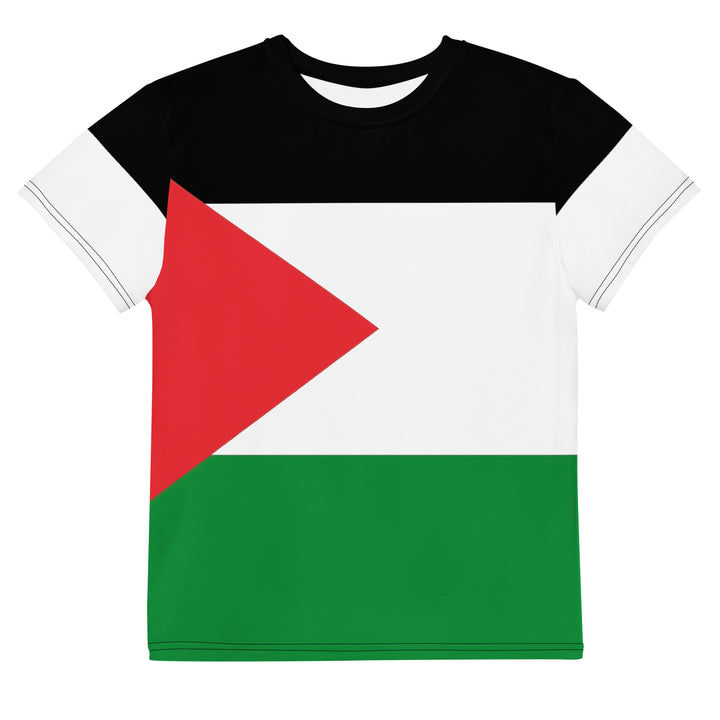 Youth crew neck t-shirt - Palestine Flag, T Shirt White