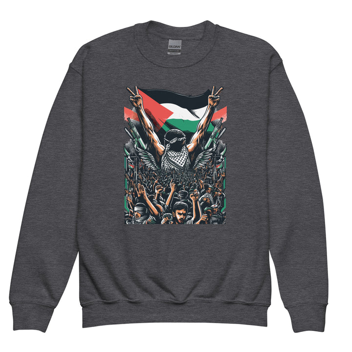 Youth crewneck sweatshirt - Art by Moh, Dark Heather