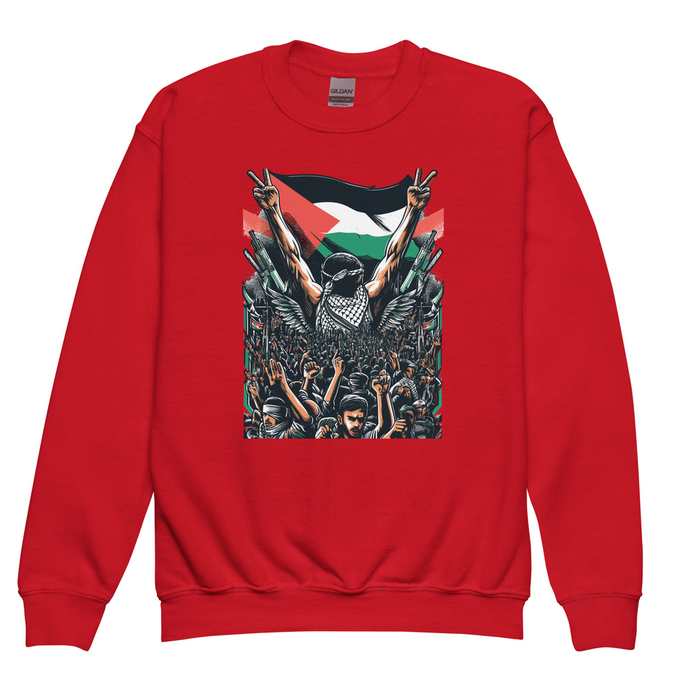 Youth crewneck sweatshirt - Art by Moh, Red