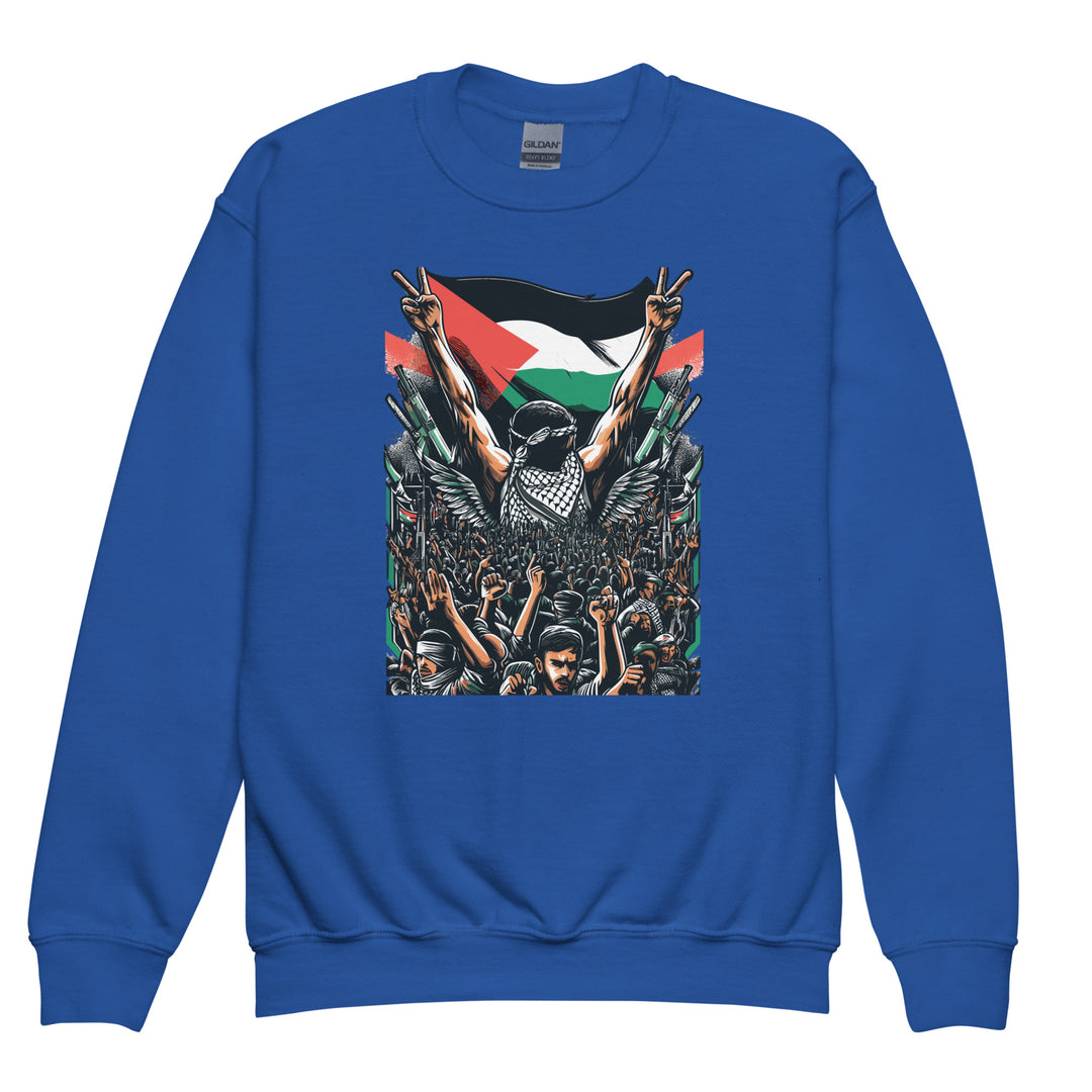 Youth crewneck sweatshirt - Art by Moh, Royal