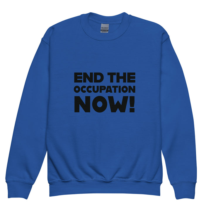 Youth Crewneck Sweatshirt - End the Occupation Now!, Royal