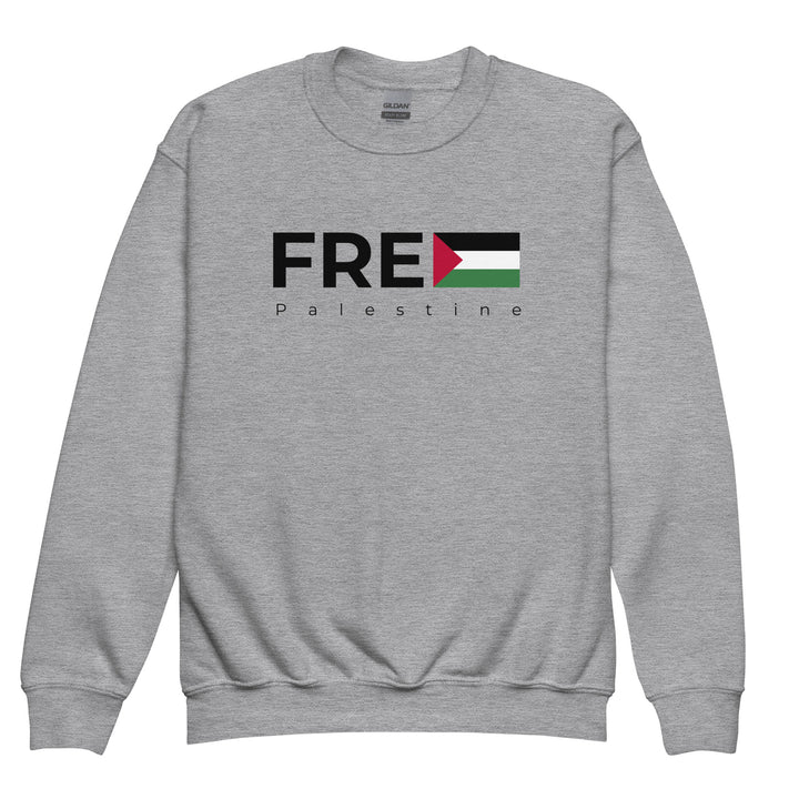 Youth crewneck sweatshirt - Free Palestine, Sport Grey