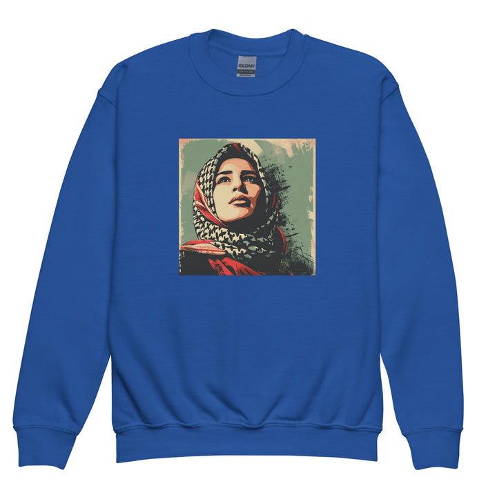 Youth crewneck sweatshirt - Palestine Hope, Royal