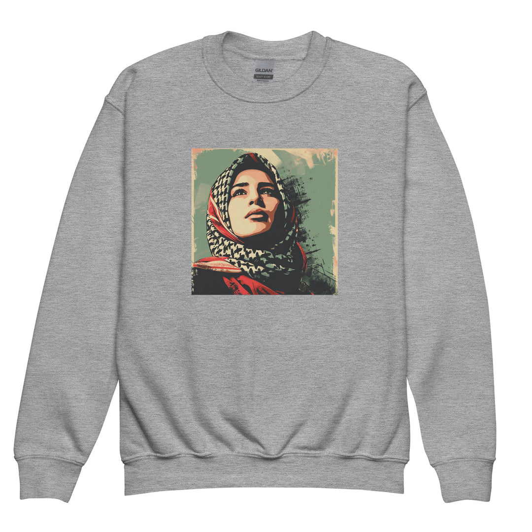 Youth crewneck sweatshirt - Palestine Hope, Sport Grey