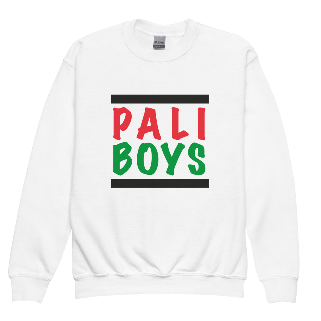 Youth Crewneck Sweatshirt - Palestinian Boys, White