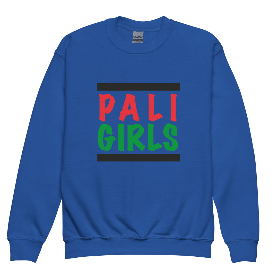 Youth Crewneck Sweatshirt - Palestinian Girls, Royal