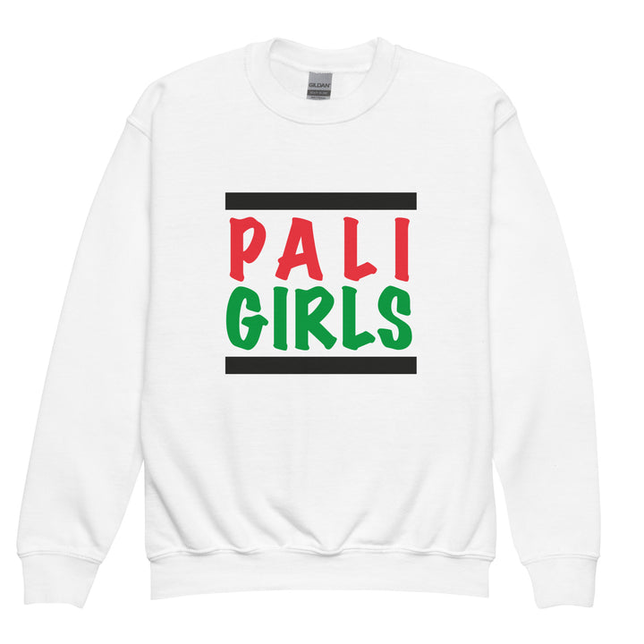 Youth Crewneck Sweatshirt - Palestinian Girls, White