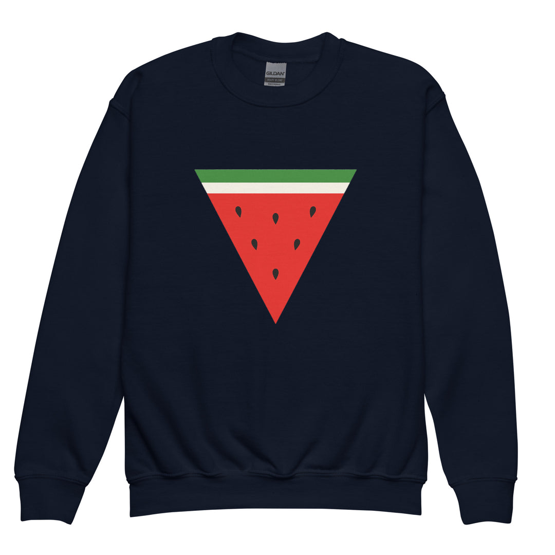 Youth crewneck sweatshirt - Triangle Watermelon, Navy