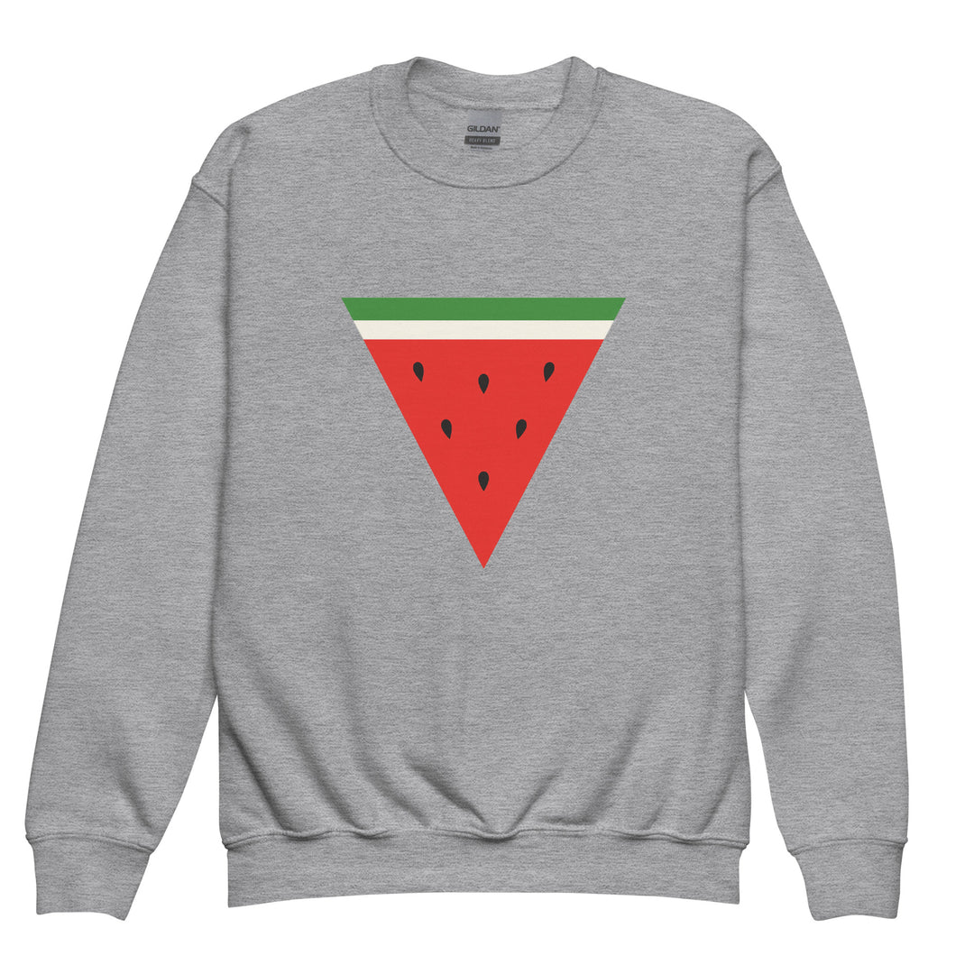 Youth crewneck sweatshirt - Triangle Watermelon, Sport Grey