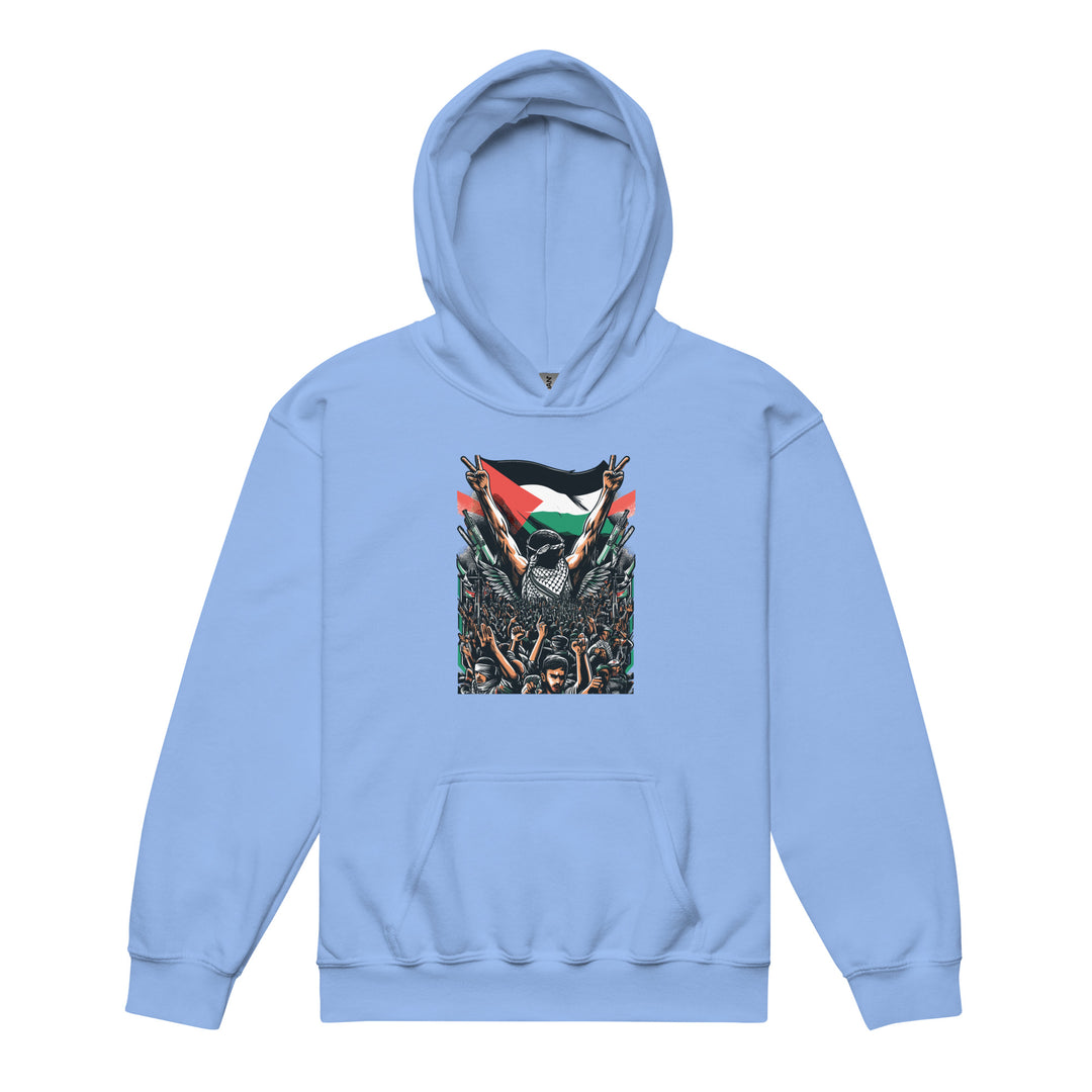 Youth heavy blend hoodie - Art by Moh, Carolina Blue