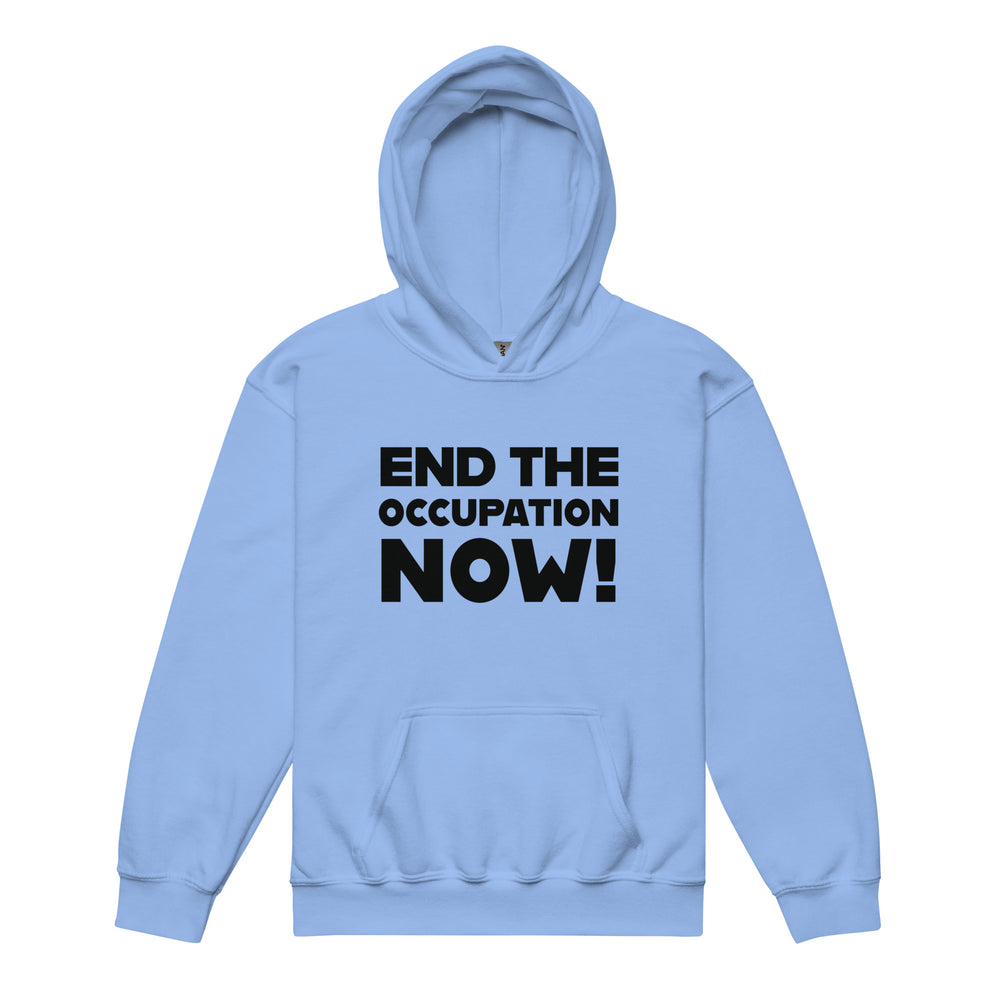 Youth Heavy Blend Hoodie - End the Occupation Now!, Carolina Blue