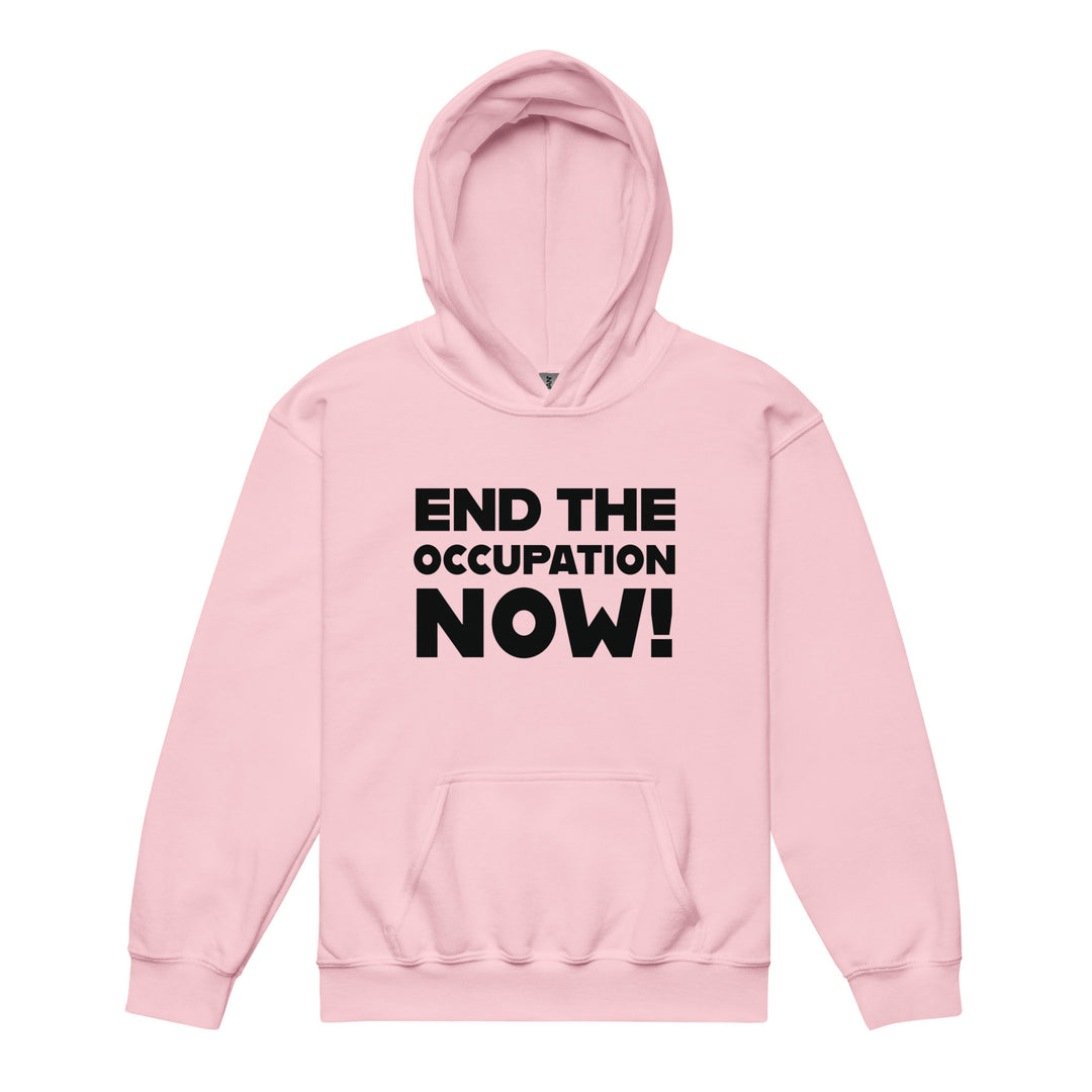 Youth Heavy Blend Hoodie - End the Occupation Now!, Light Pink